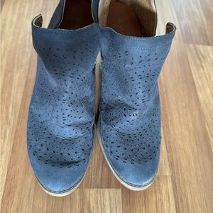 Blue ankle booties